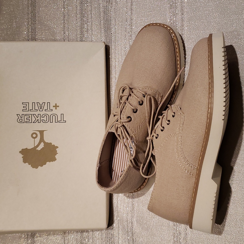 Tucker + Tate NEW Oxfords Dress Shoes Canvas Boys 1M NIB